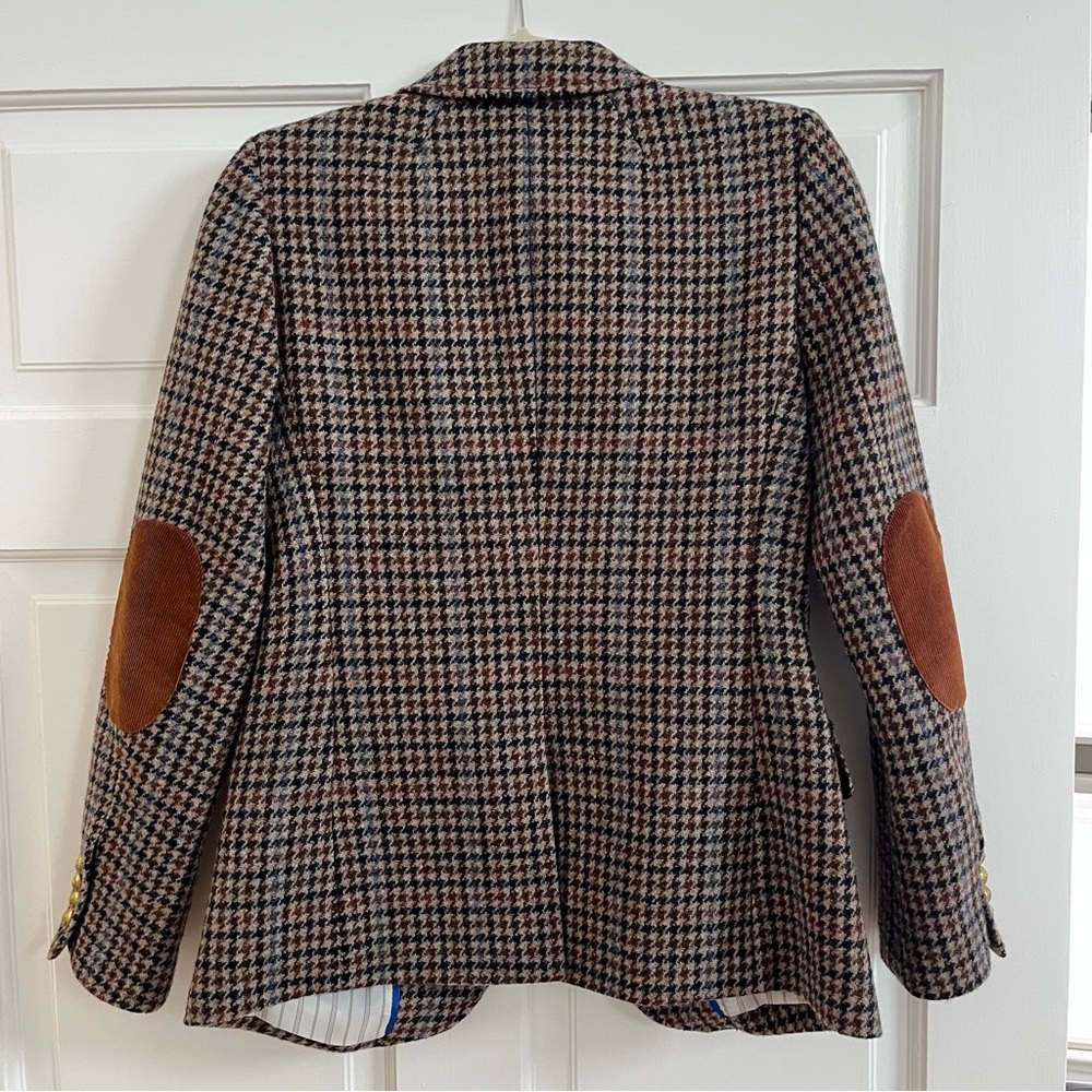 LIKE NEW J Crew Brown Multi Houndstooth Wool-Blend Blazer - Picture 2 of 12